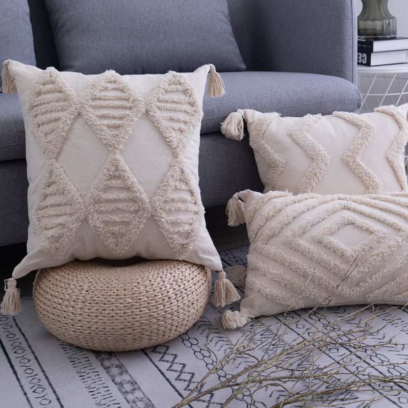 Beige cushion with Zip 45x 45cm/30x50cm - BohèmeCushion