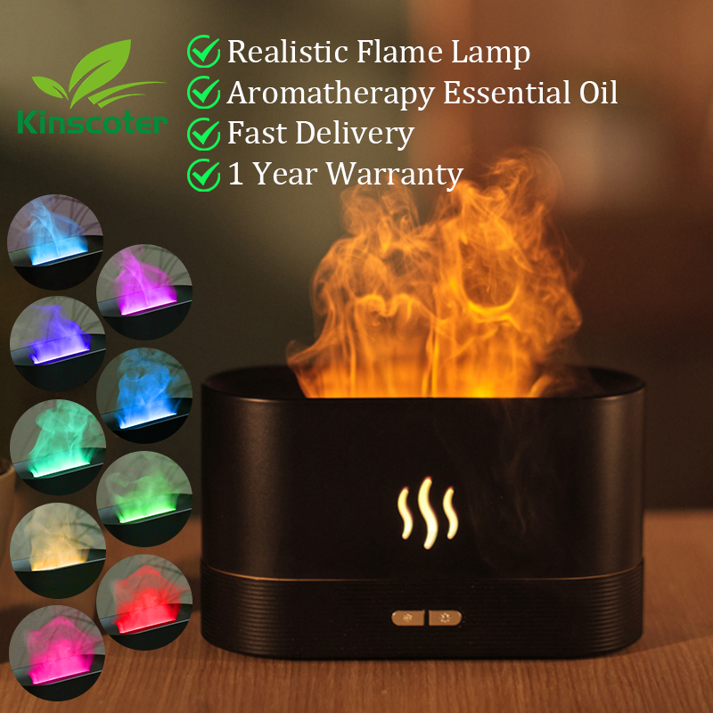 Essential oil diffuser - Air humidifier - Flame effect with steam and led